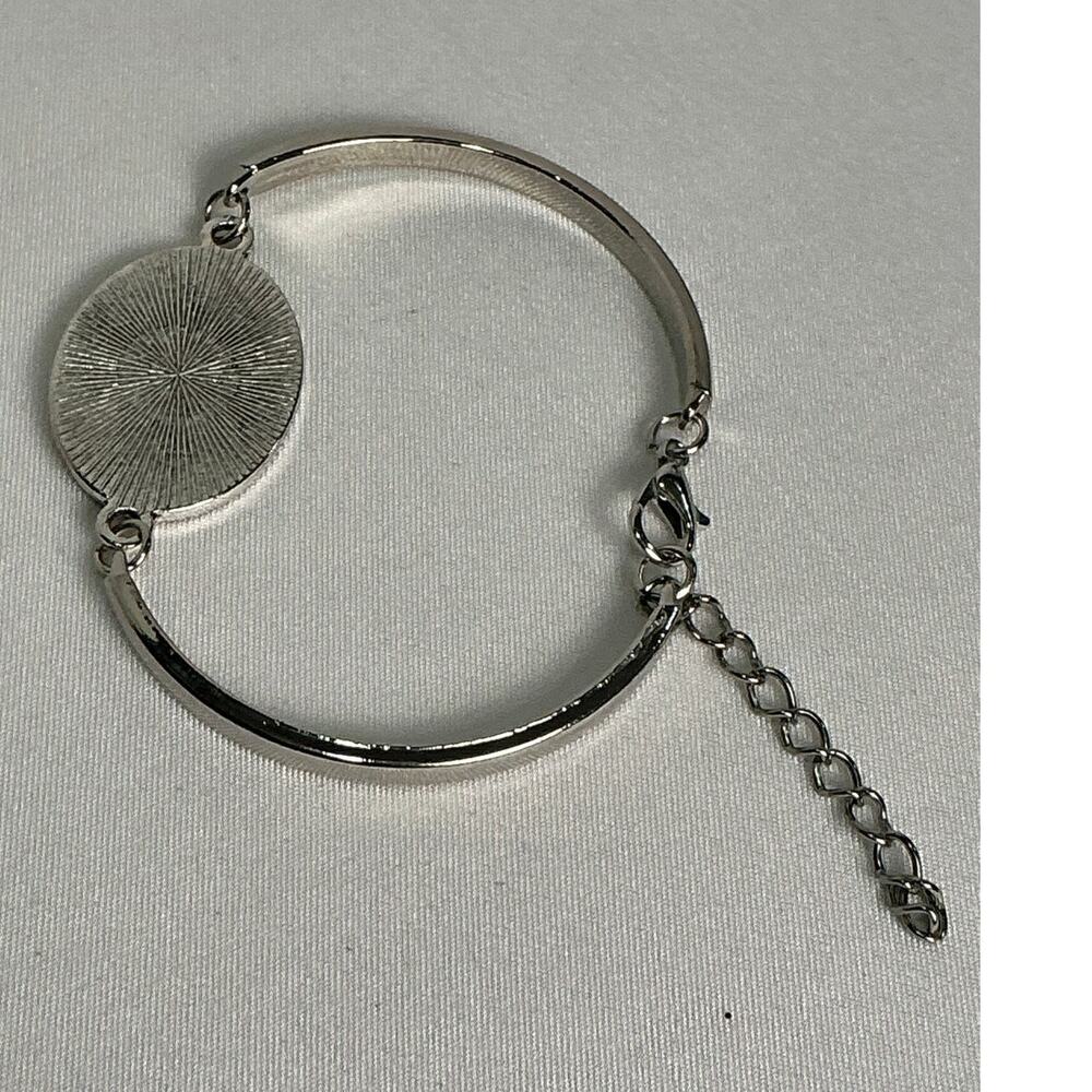 Louis Vuitton Monogram Canvas Oval Silver Bracelet - Picture 6 of 6